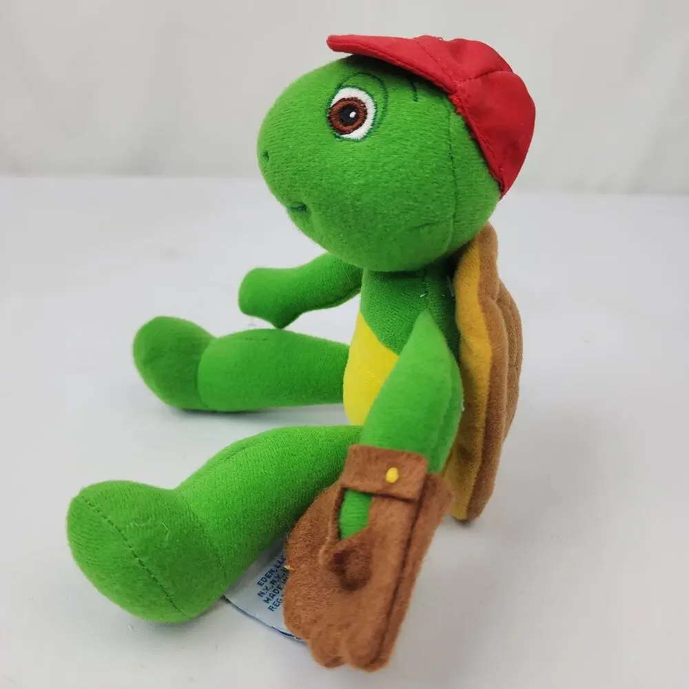 Eden Plush Franklin The Turtle Plays Baseball 8.5” Red Ball Cap & Baseball Mitt